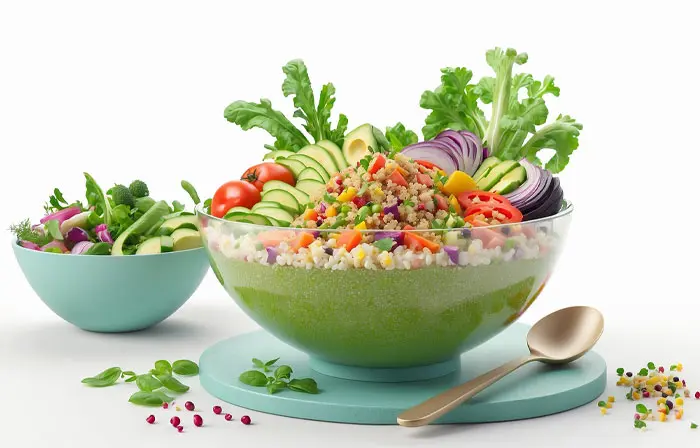 Healthy Breakfast Bowl 3D Cartoon Design Illustration